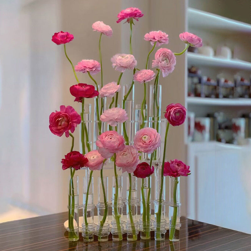 Bracket Acrylic Glass Test Tube Vase ins Floral Aquaculture Flower Set Flower Vase Decoration Ornaments